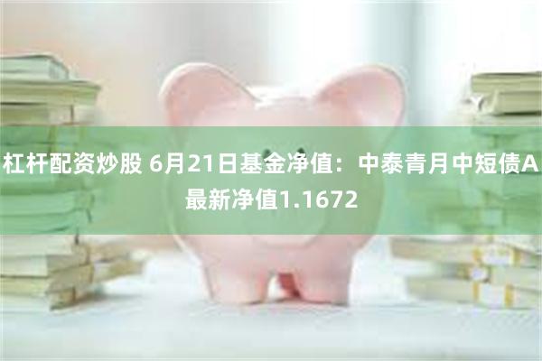 杠杆配资炒股 6月21日基金净值：中泰青月中短债A最新净值1.1672