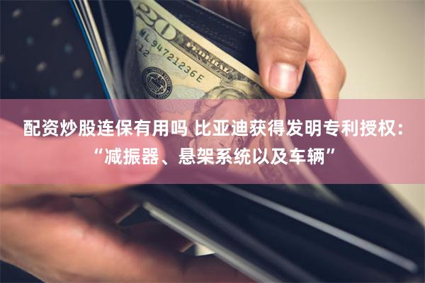 配资炒股连保有用吗 比亚迪获得发明专利授权：“减振器、悬架系统以及车辆”